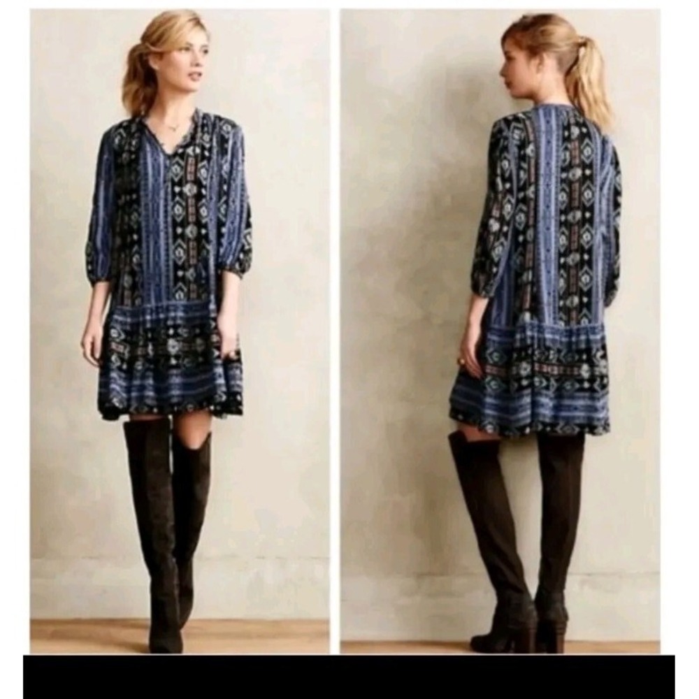 Anthropologie Holding Horses Dress Sz M Winter Moon Romantic Boho Tunic READ - Picture 2 of 9